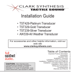 Clark Synthesis TST239 Installation guide