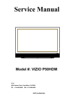 Vizio P50HDTV20A Service manual