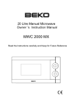 Beko MWC 2000 EX Instruction manual