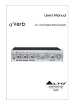 Alto Verb User`s manual