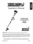 MTD YM26SS Operator`s manual