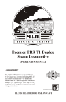 M.T.H. Premier T-1 Reading Steam Locomotive Operator`s manual