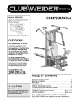Weider WESY49201 User`s manual