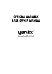 Warwick Streamer Jazzman Owner`s manual
