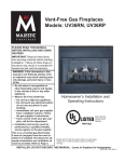 Majestic fireplaces UV36RN Operating instructions
