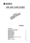 Asko D3451 Operating instructions