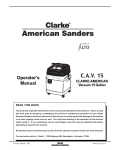 Clarke C.A.V. 15 Operator`s manual