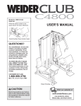 Weider Club C4800 User`s manual