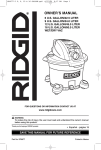 RIDGID 16 U.S. GALLON/60.0 LITER Owner`s manual