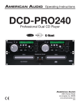 American Audio DCD-PRO240 Operating instructions