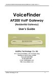 AddPac VoiceFinder AP200 User`s guide