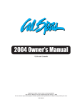 Cal Flame Portable Spa Owner`s manual
