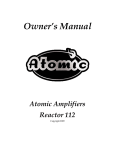 Atomic Reactor 112 Owner`s manual