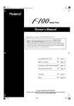 Roland F-100 Owner`s manual