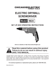 Chicago Electric 9624 Operating instructions