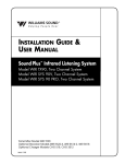 Williams Sound SoundPlus Infrared System WIR SYS 90 PRO Installation guide