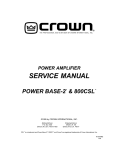 Crown LPS-800 Service manual