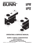 Bunn VPR-VPSSERIES Service manual