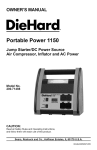 DieHard Portable Power 1150 Owner`s manual