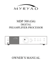 Myryad MDP 500 G6 Owner`s manual