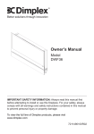 Dimplex DWF36-PG Owner`s manual
