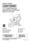 Craftsman 21239 - 12 in. Sliding Compound Miter Saw Operator`s manual