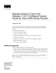 Software Feature Packs for Cisco 2500 Series Routers