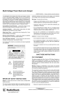 Radio Shack Portable AC-to-DC Regulated Power Supply Owner`s manual