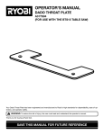 Ryobi BTS15 Operator`s manual