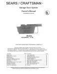 Craftsman Garage Door Opener Owner`s manual
