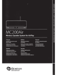 Boston MC200Air Specifications