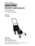 Craftsman Lawn Mower Owner`s manual