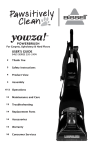 Bissell Pawsitively Clean yowza 94U5 SERIES User`s guide