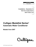Culligan Medallist Series Specifications
