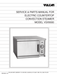 SERVICE & PARTS MANUAL FOR ELECTRIC COUNTERTOP