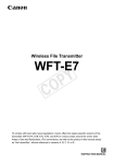 Canon Wireless File Transmitter WFT-E7A Instruction manual