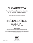 Elk Products M1EZ8 Installation manual
