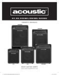 Acoustic B100 Owner`s manual