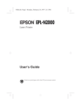 Epson EPL-N2000 User`s guide
