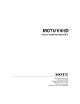 MOTU V4HD User`s guide