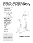 ProForm PFEVEX34181 User`s manual