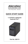Aleratec 1:3 DVD/CD LightScribe Duplicator SA User guide