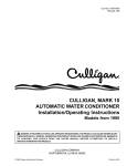 Culligan Automatic Water Softeners Operating instructions