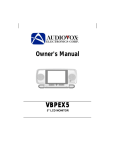 Audiovox VBPEX5 Owner`s manual