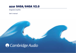 Cambridge Audio 540A User`s manual