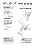 Reebok Fitness RT300 RBEX2976.3 User`s manual