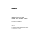 Compaq Presario 4000 Series Hardware reference guide