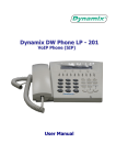 Dynamix 201 User manual