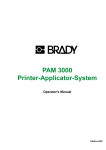 Brady PAM 3000 Operator`s manual