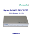 Dynamix DW 2 FXO User manual